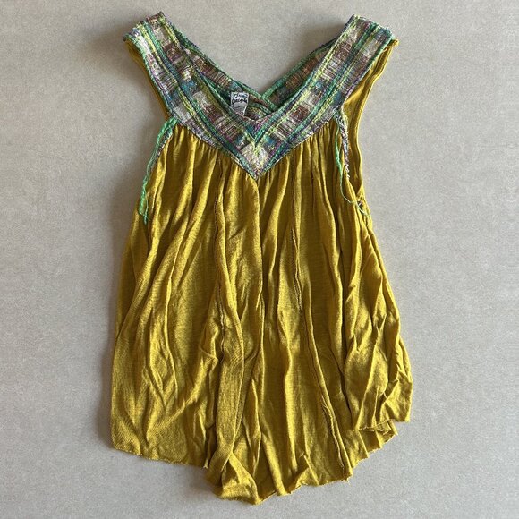 RARE Free People Flowy Solid Chartreuse Top ASO Alex Russo - Picture 3 of 9